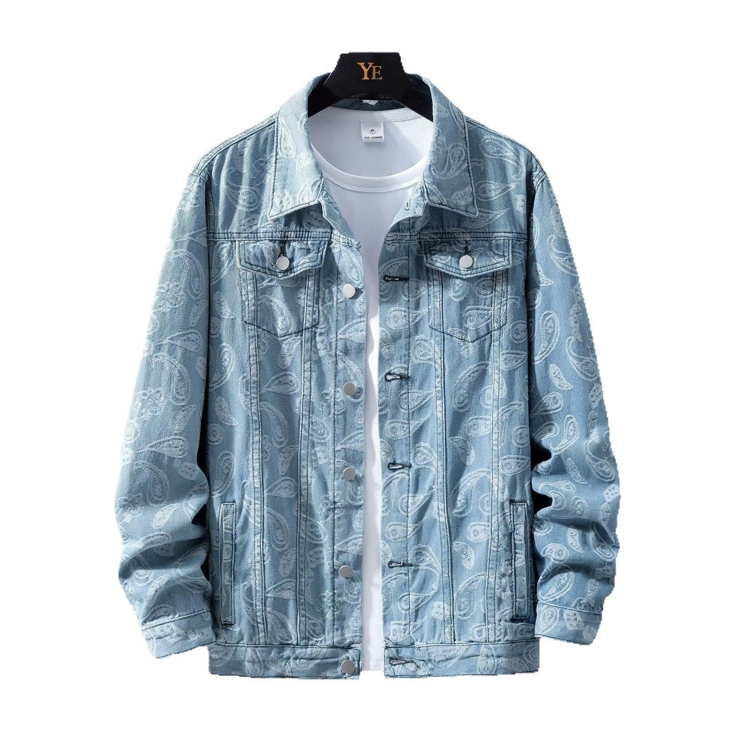 Jacquard Fashion All-matching Trend Men's Coat
