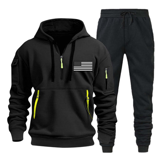 Hoodie Zipper Multi-pocket Pullover Suit