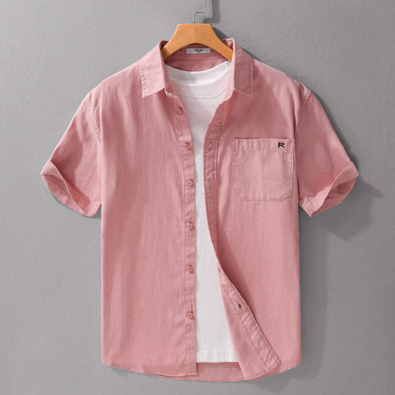 Menswear Simple All-matching Short-sleeved Shirt