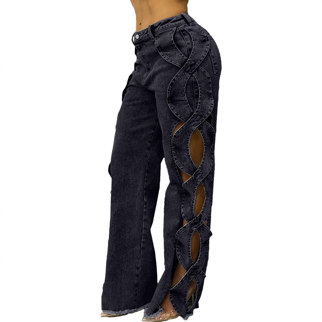 Women Jeans Line Denim
