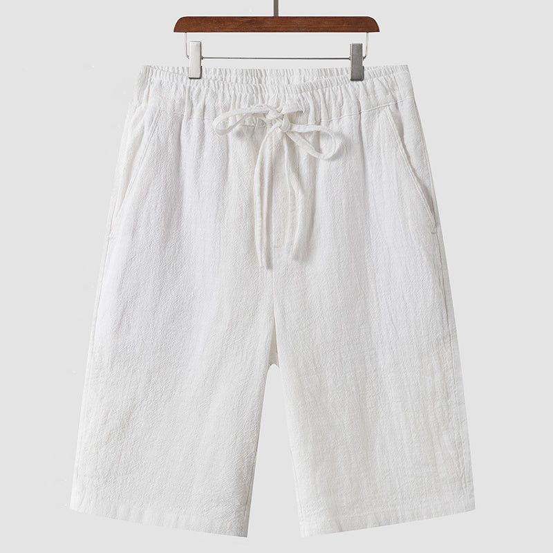 Linen Shorts Men's Cropped Pants