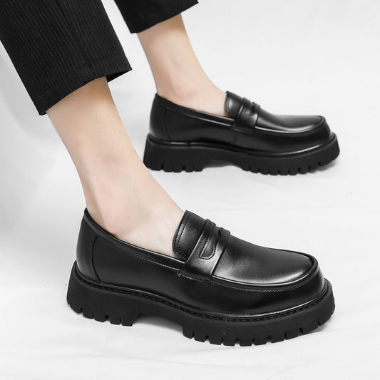 Nice Loafer Height Increasing Shoes Black Fashion