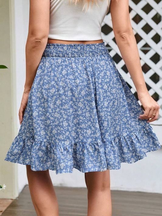 Women's Ruffle Hem Half-body Skirt
