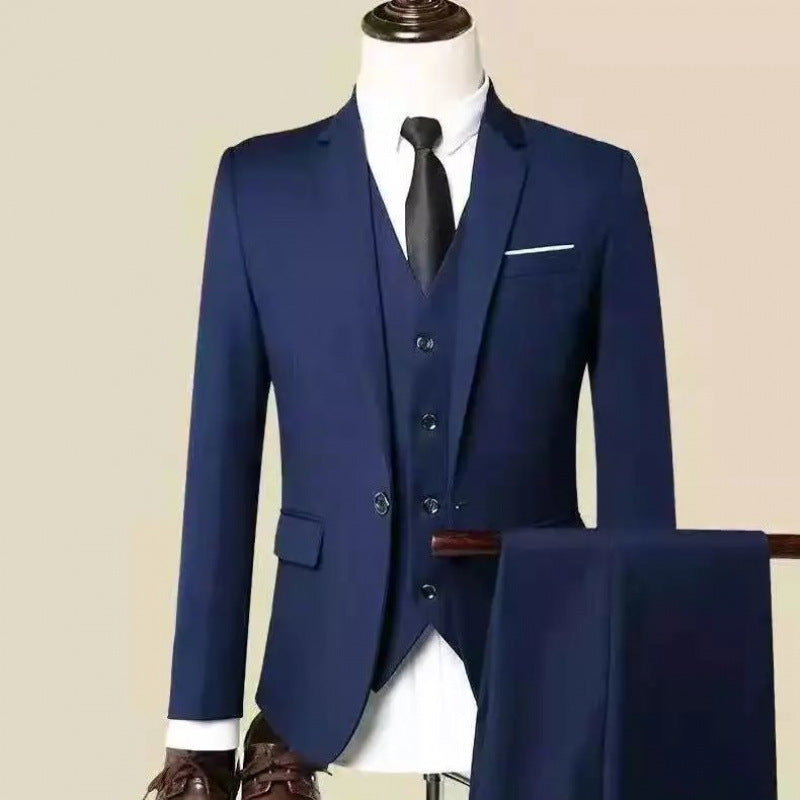 Three-piece Set Men's Korean Style Slim Fit Suit