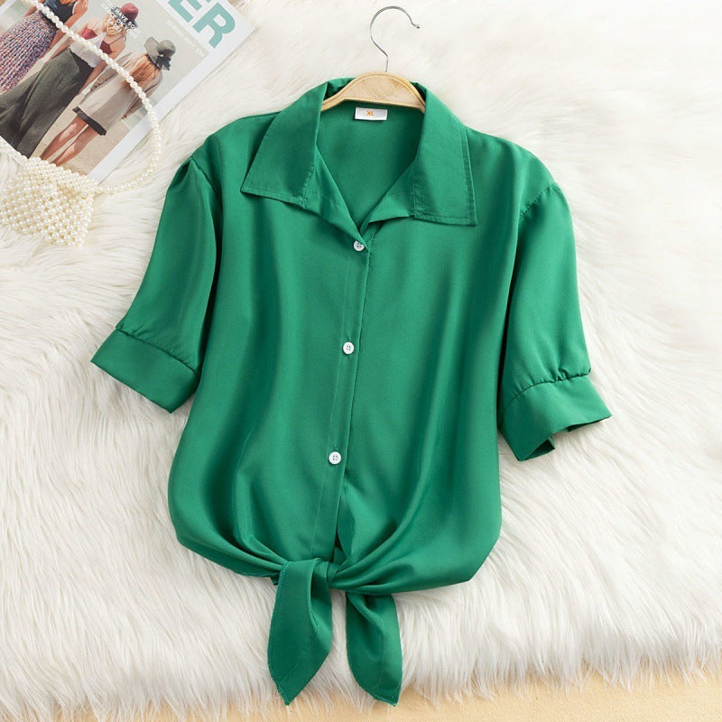 Elegant Striped Thin Shirt Women's Bow Outer Tops