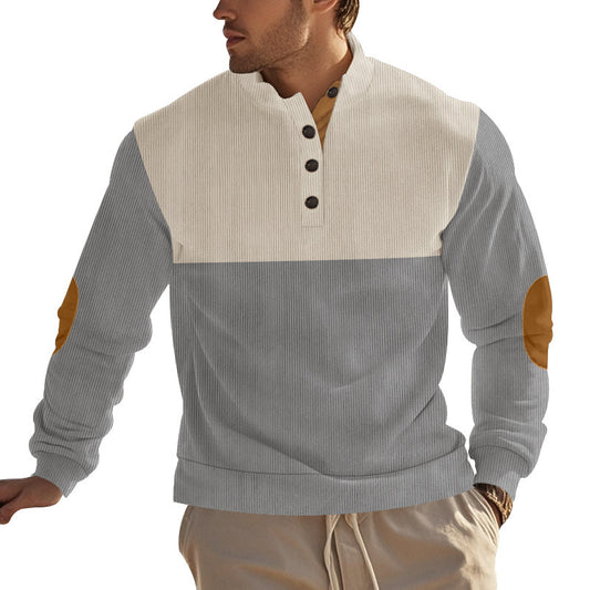 Men's Button Half-open Stand Coat Fashion Sweater