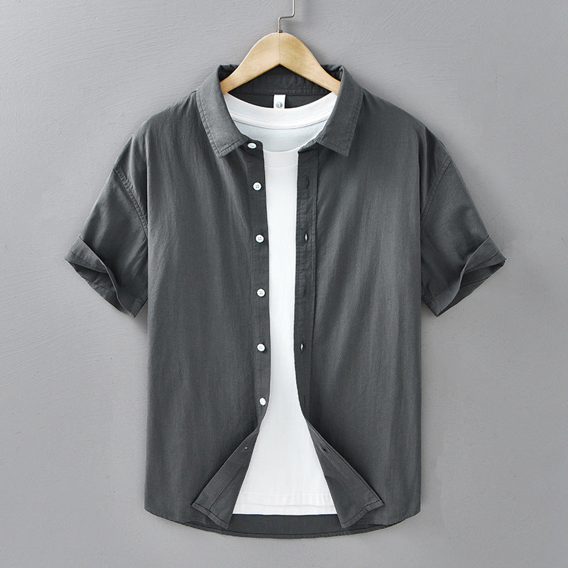 Casual Short-sleeved Cotton Shirt