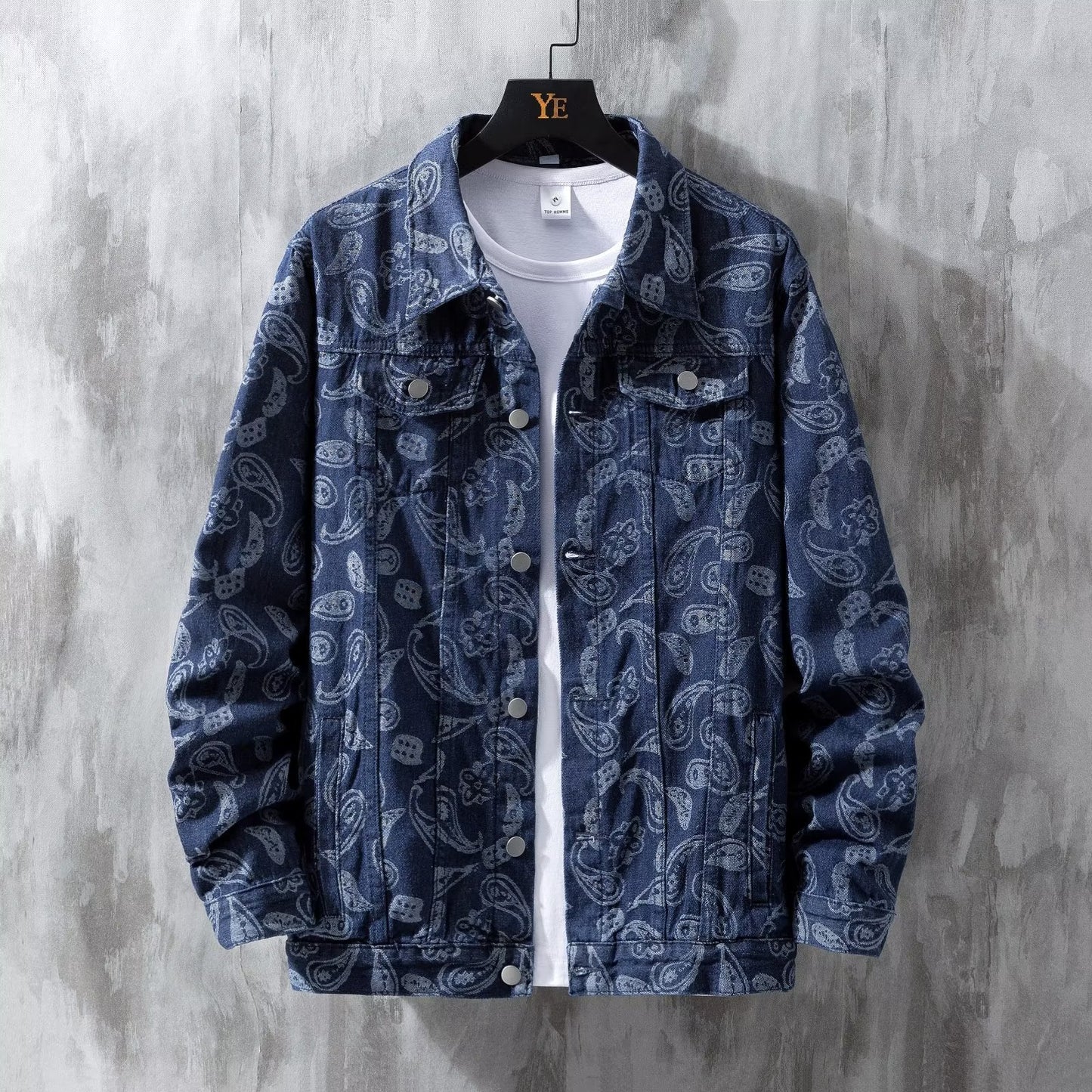 Jacquard Fashion All-matching Trend Men's Coat