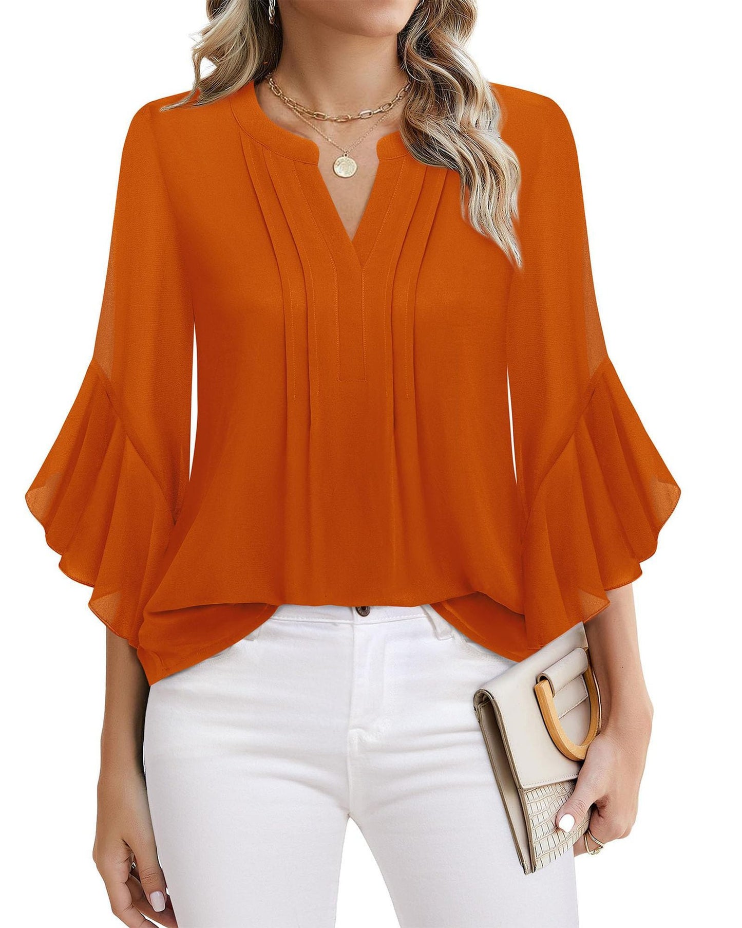 Women's Three-quarters Sleeve Tops Dressy