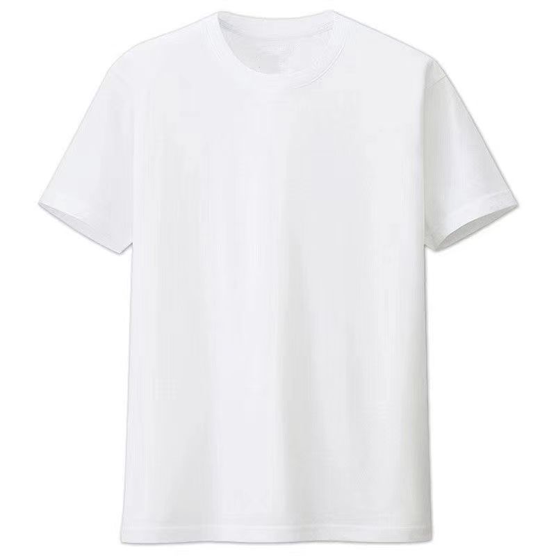 Pure Cotton Plain Black & White Round Neck Short