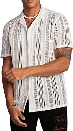 Nice Button Knitted Short-sleeved Shirt Men's Shirt