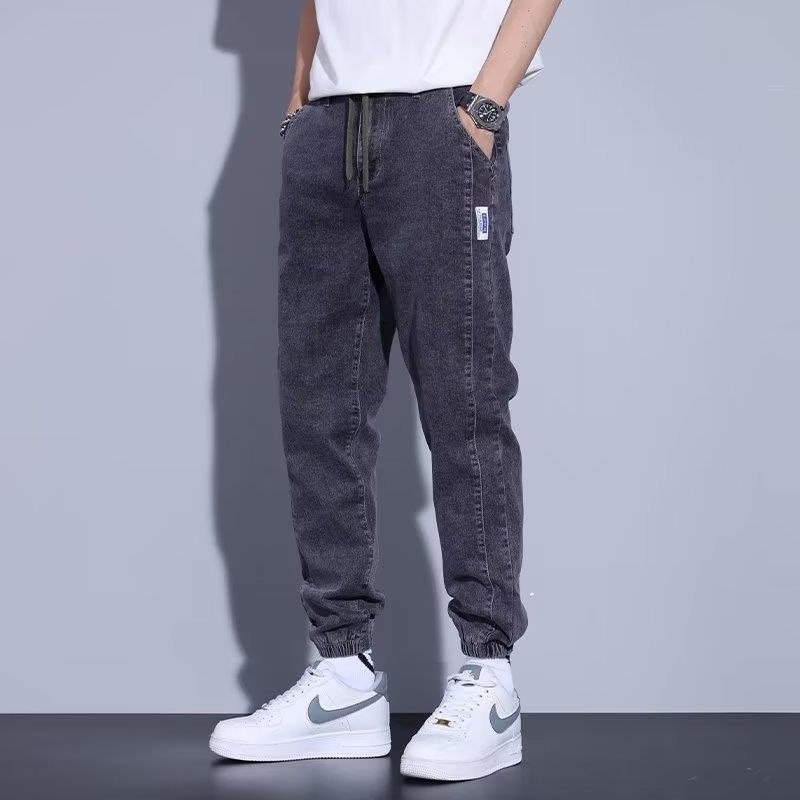 Harem Drawstring Elastic Beam Foot Men's Jeans