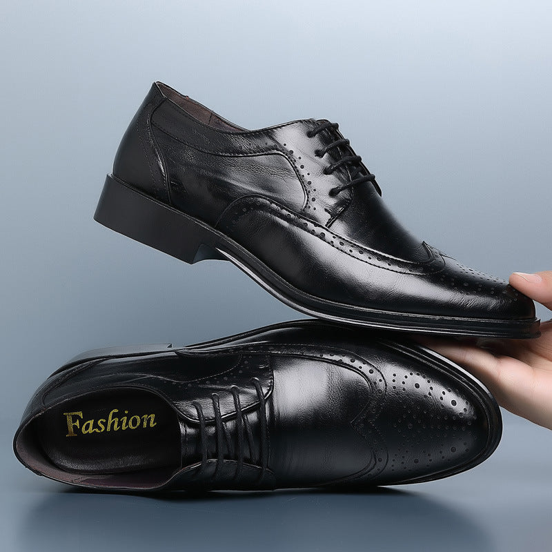 Men's Block Carved CasuLeather Shoes