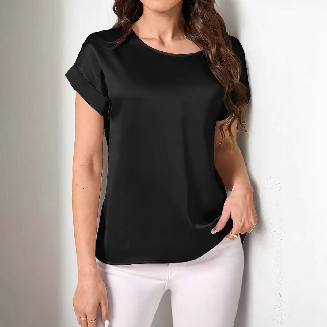 Smooth Surface Short Sleeve Loose