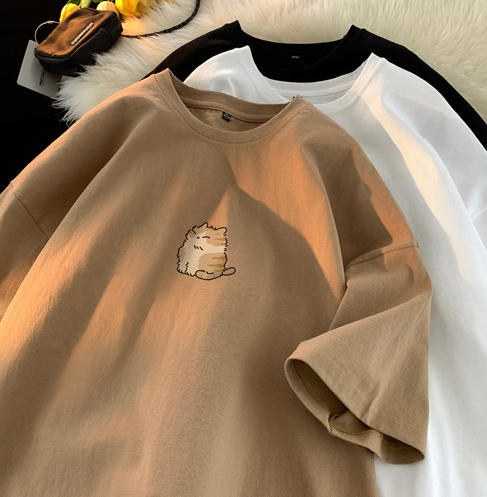 Versatile Loose Round Neck Half Sleeve