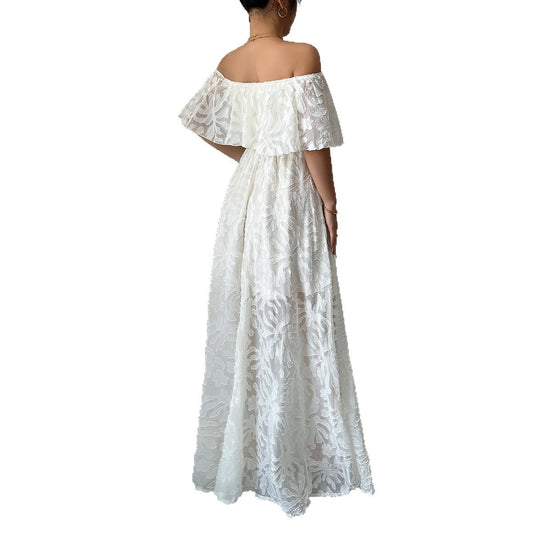American Elegant Style Off-shoulder Lace Dress