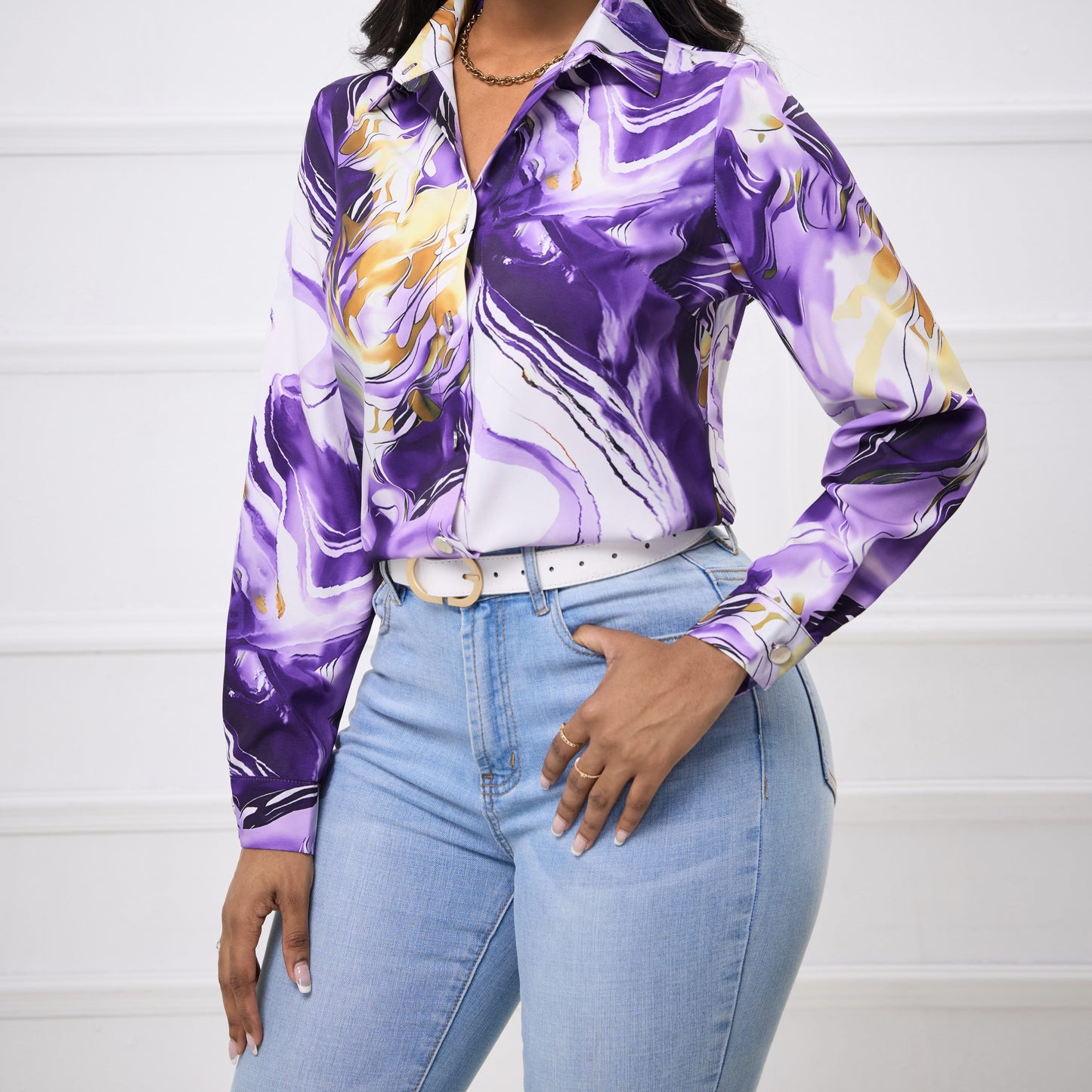 Ladies' Elegant Fashionable Long Sleeved Shirt