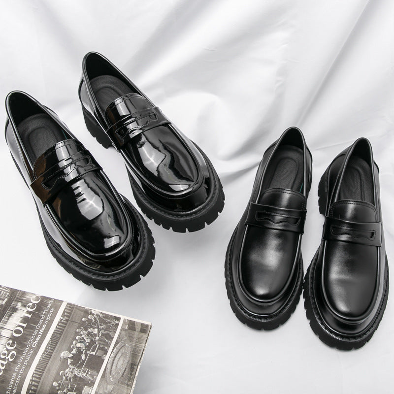 Nice Loafer Height Increasing Shoes Black Fashion