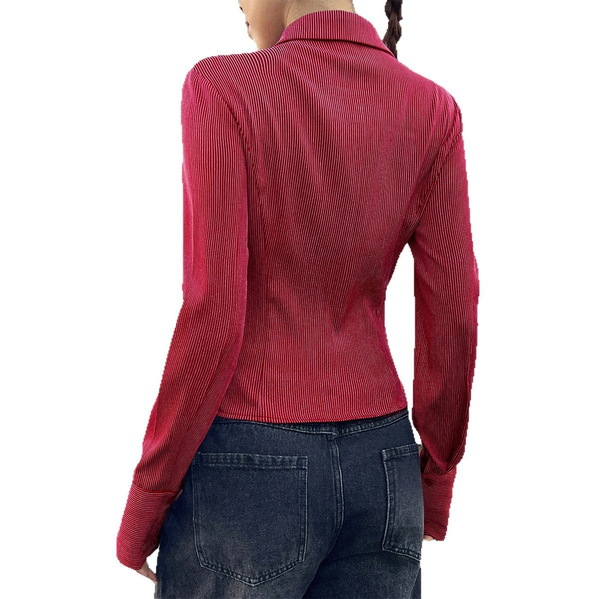 Hot Girl Striped Open Shirt