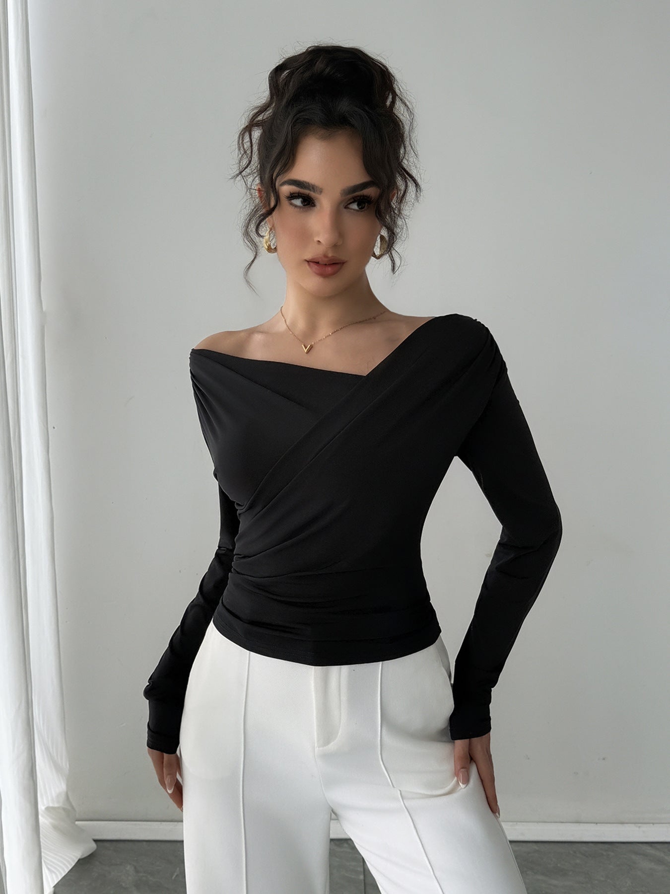 Fashion Shoulder Collar Shoulder-baring Top