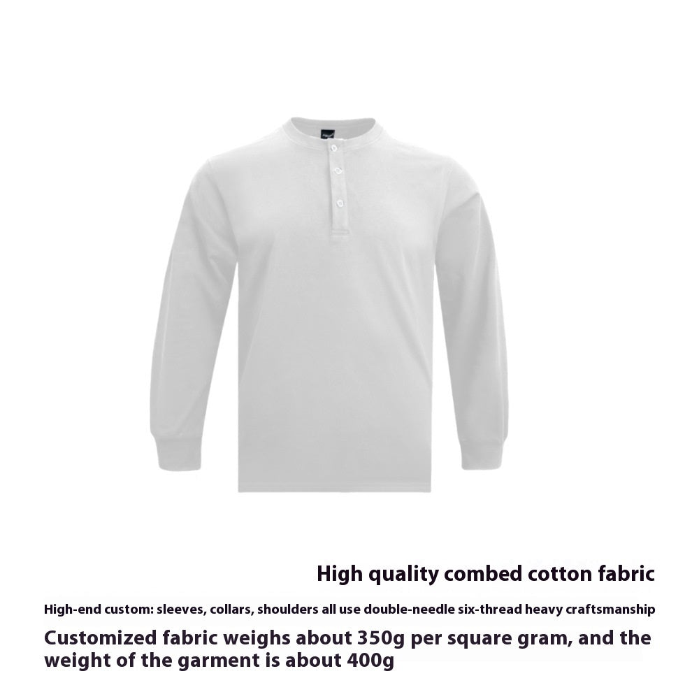Henley Shirt Slim Cotton T-shirt