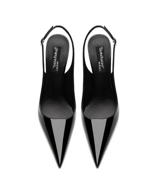 Ladie's Nude Soft Leather Hollow Female Ankle-strap High Heels