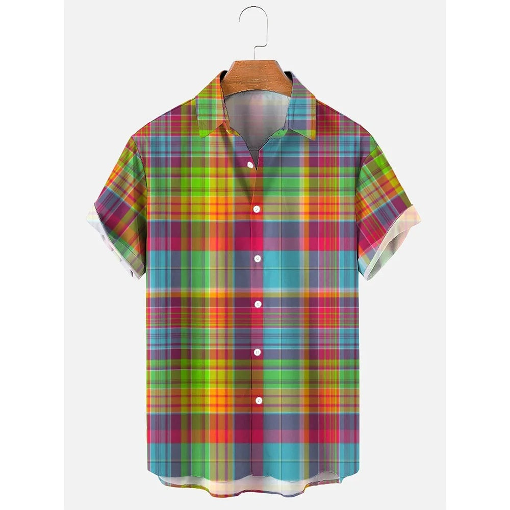 Men's Hawaiian Shirt Button Short Sleeve