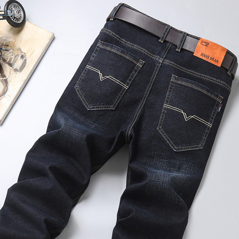Loose Straight Stretch Long Men's Jeans