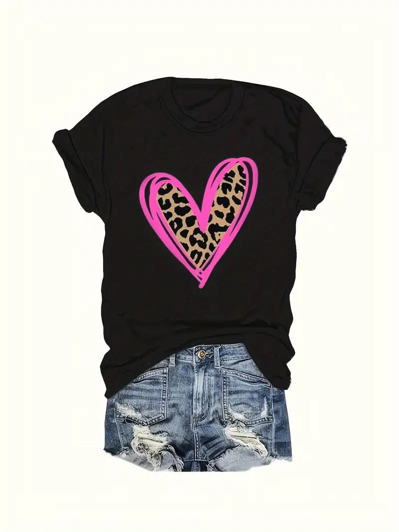 Valentine's Day Love Round Neck Women's T-shirt