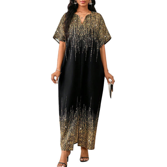 Gradient Short Sleeve Dress