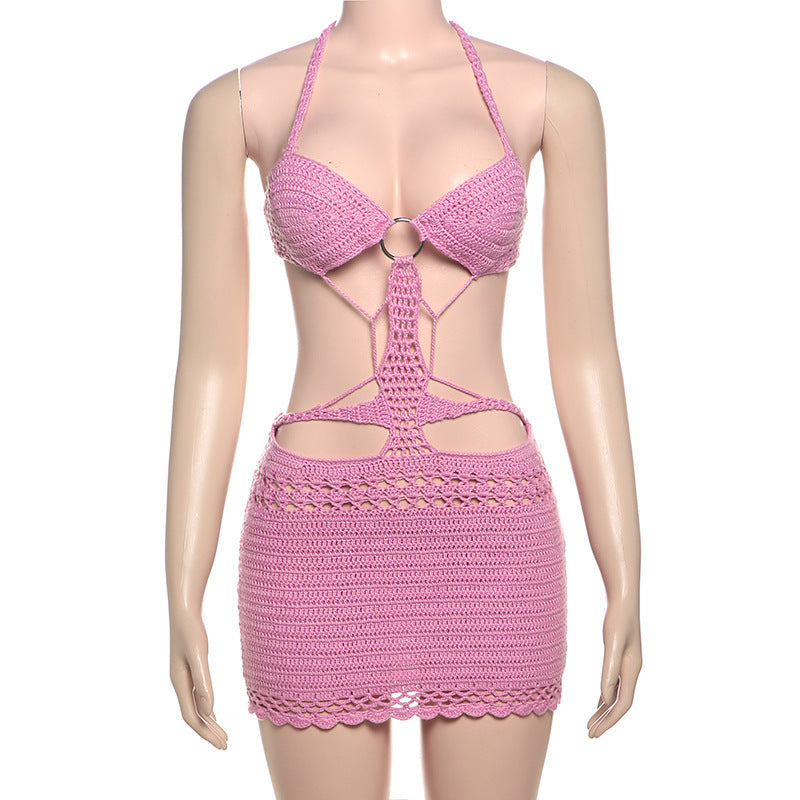 Hollow Sheath Beach Jumpsuit Skirt