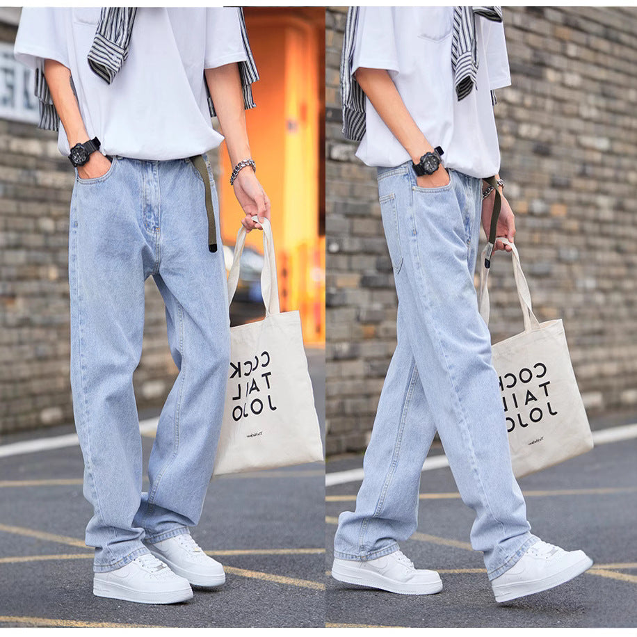 Simple Style Casual All-match Light-colored Jeans