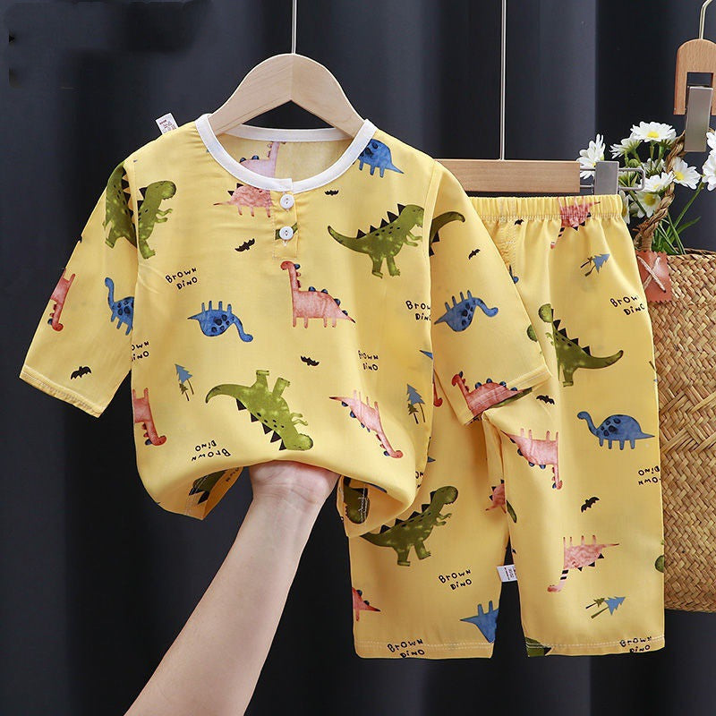 Boy Cotton Silk Air-conditioning Baby Clothes