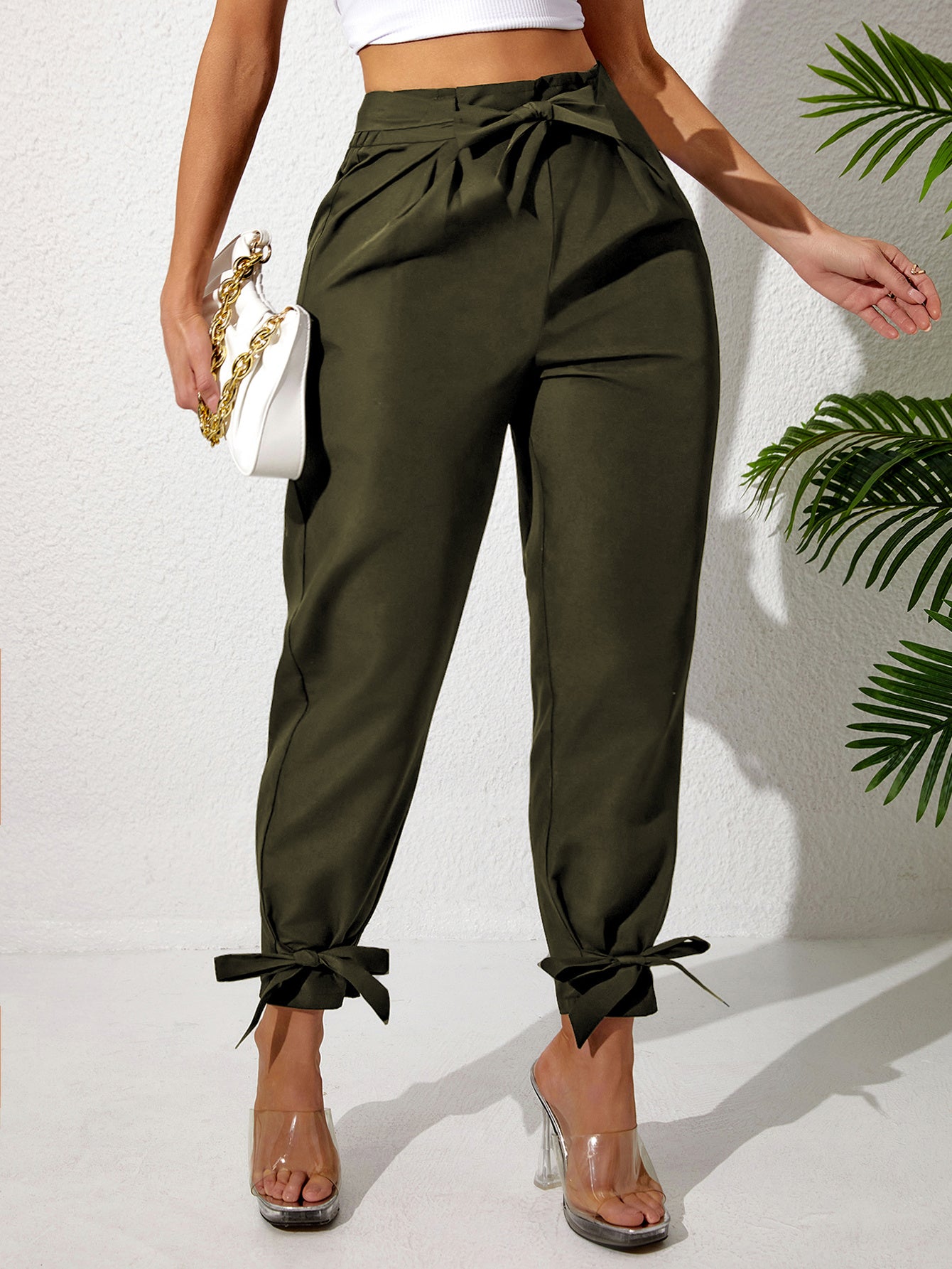 Plus Size Ankle Strap Women's Pants