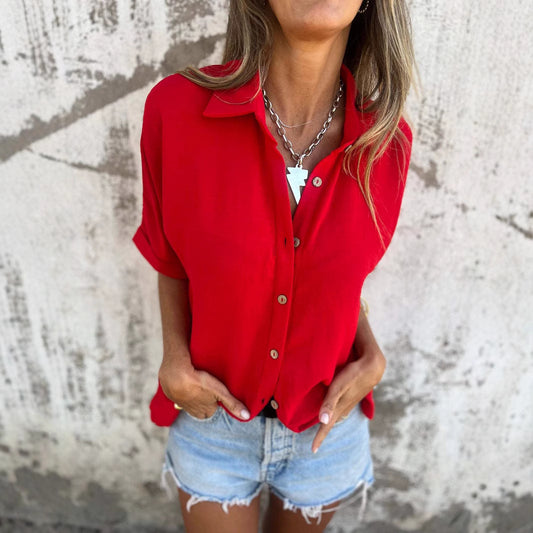 Ladie's Turn-down Blouse Tops