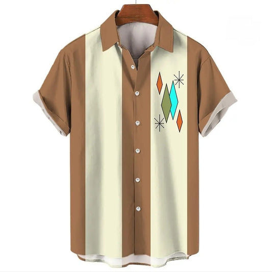 Men's Hawaiian Shirt Button Short Sleeve