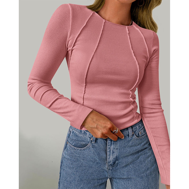 T-Shirts Crewneck Slim Fit Tops Fall Fashion