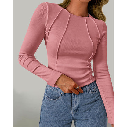 T-Shirts Crewneck Slim Fit Tops Fall Fashion