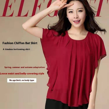 Plus Size Women's Loose Chiffon Shirt
