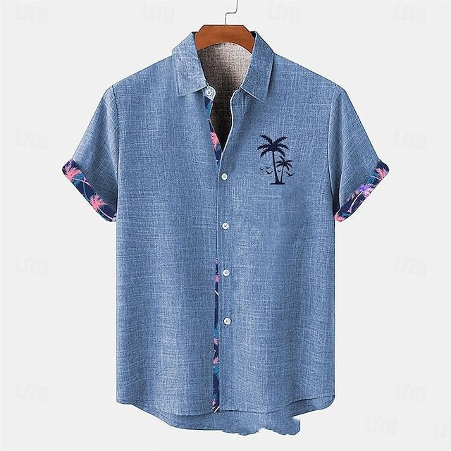 Ocean Fish Pattern Lapel Loose Sleeve T-Shirt