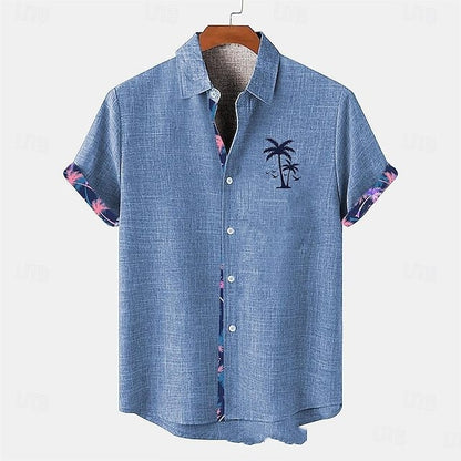 Ocean Fish Pattern Lapel Loose Sleeve T-Shirt
