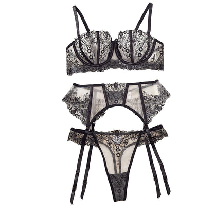 Teasy Women's Sheer Mesh Sexy Underwear Set