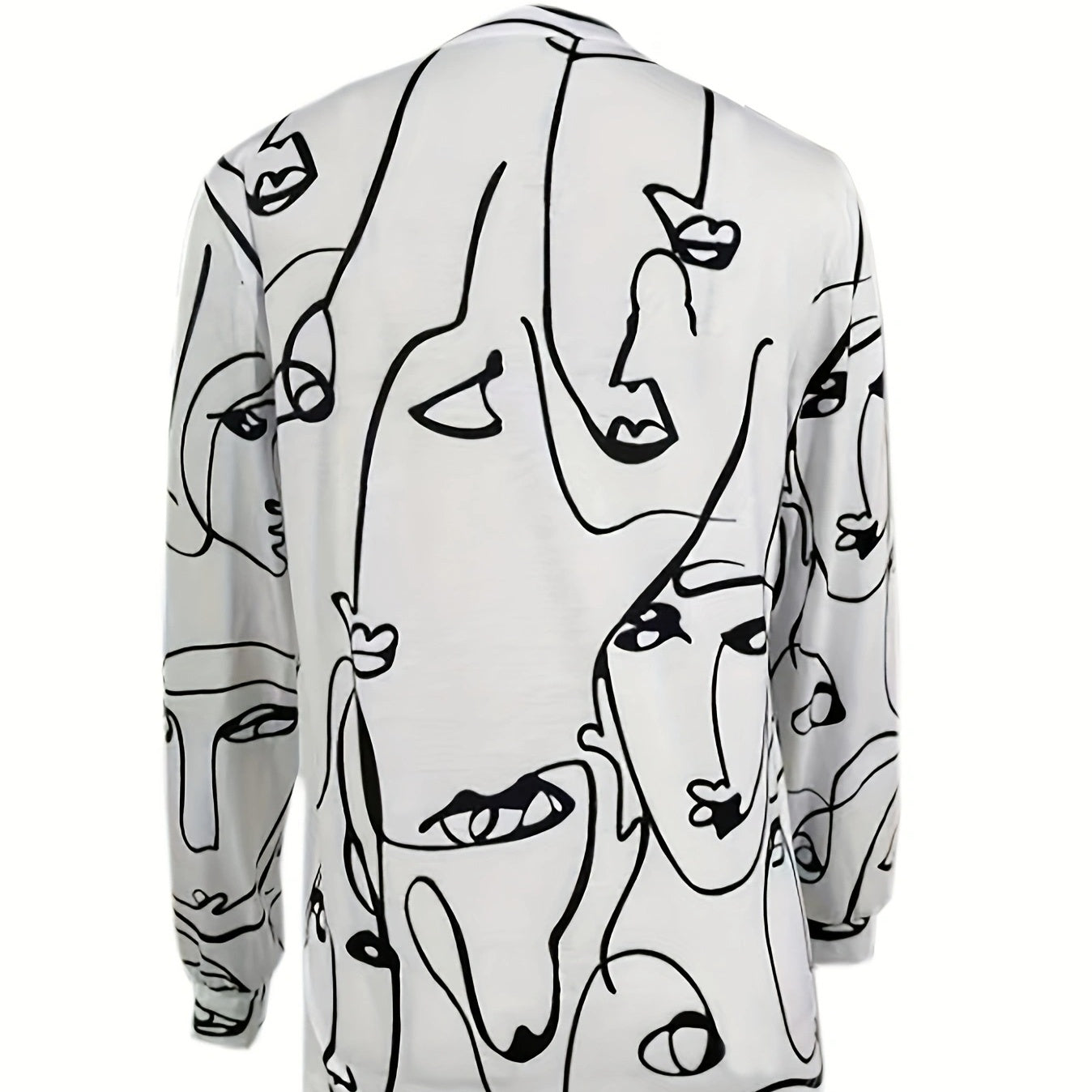 V-neck Fashionable Long Sleeved Shirt Top