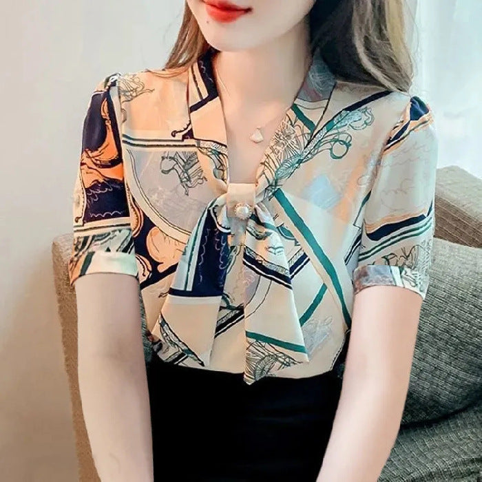 Three-quarter Sleeve Chiffon Shirt