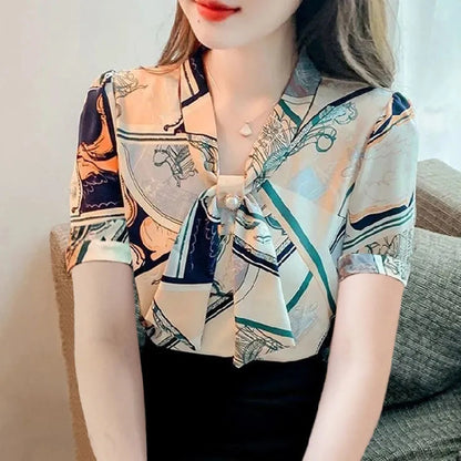 Three-quarter Sleeve Chiffon Shirt