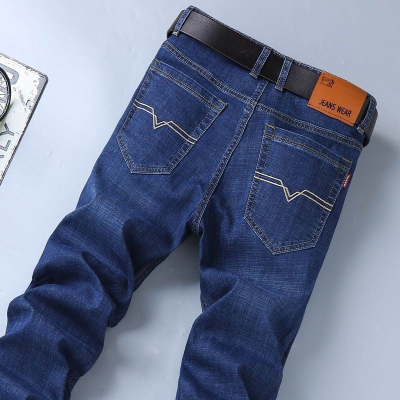 Loose Straight Stretch Long Men's Jeans