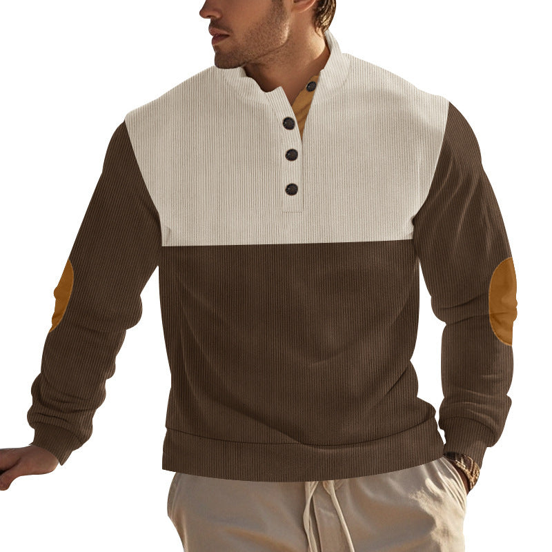 Men's Button Half-open Stand Coat Fashion Sweater
