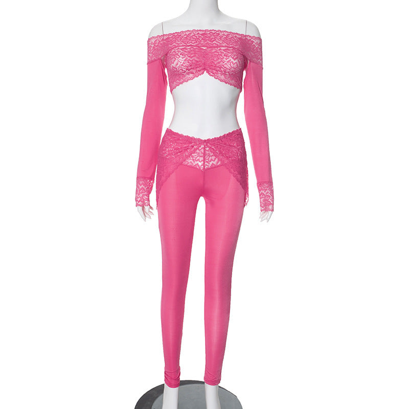 Tops Low Waist Tights Lace Suit