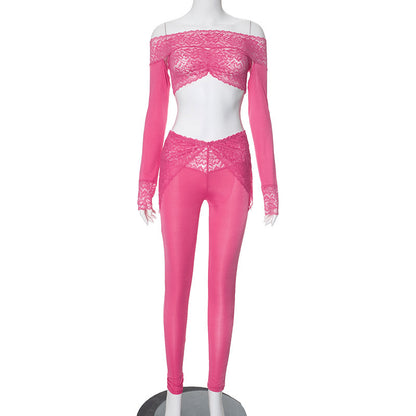 Tops Low Waist Tights Lace Suit
