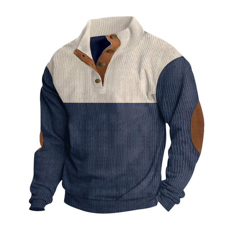 Men's Button Half-open Stand Coat Fashion Sweater